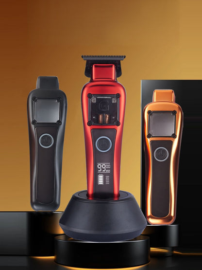 Black cordless hair clipper from Trendsi with ergonomic design and adjustable blades for easy hair cutting.
