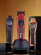 Black cordless hair clipper from Trendsi with ergonomic design and adjustable blades for easy hair cutting.