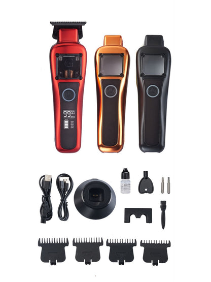 Black cordless hair clipper from Trendsi with a sleek design, suitable for professional or personal grooming.