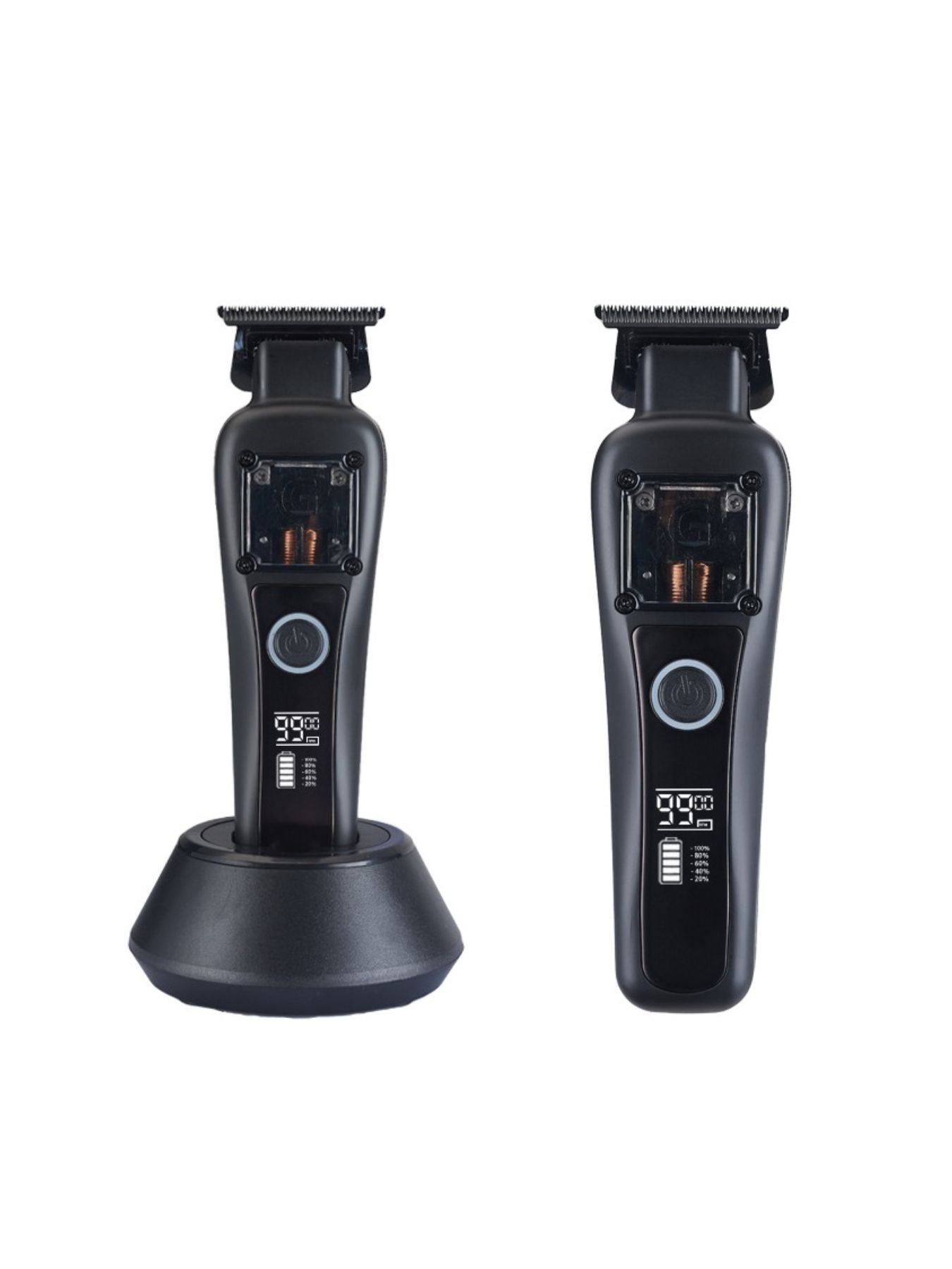 Black cordless hair clipper from Trendsi with adjustable blades and ergonomic design for easy hair trimming.