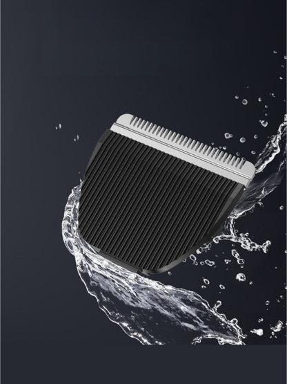 Black cordless hair clipper by Trendsi with a sleek design, featuring adjustable blades and ergonomic grip for easy haircutting.