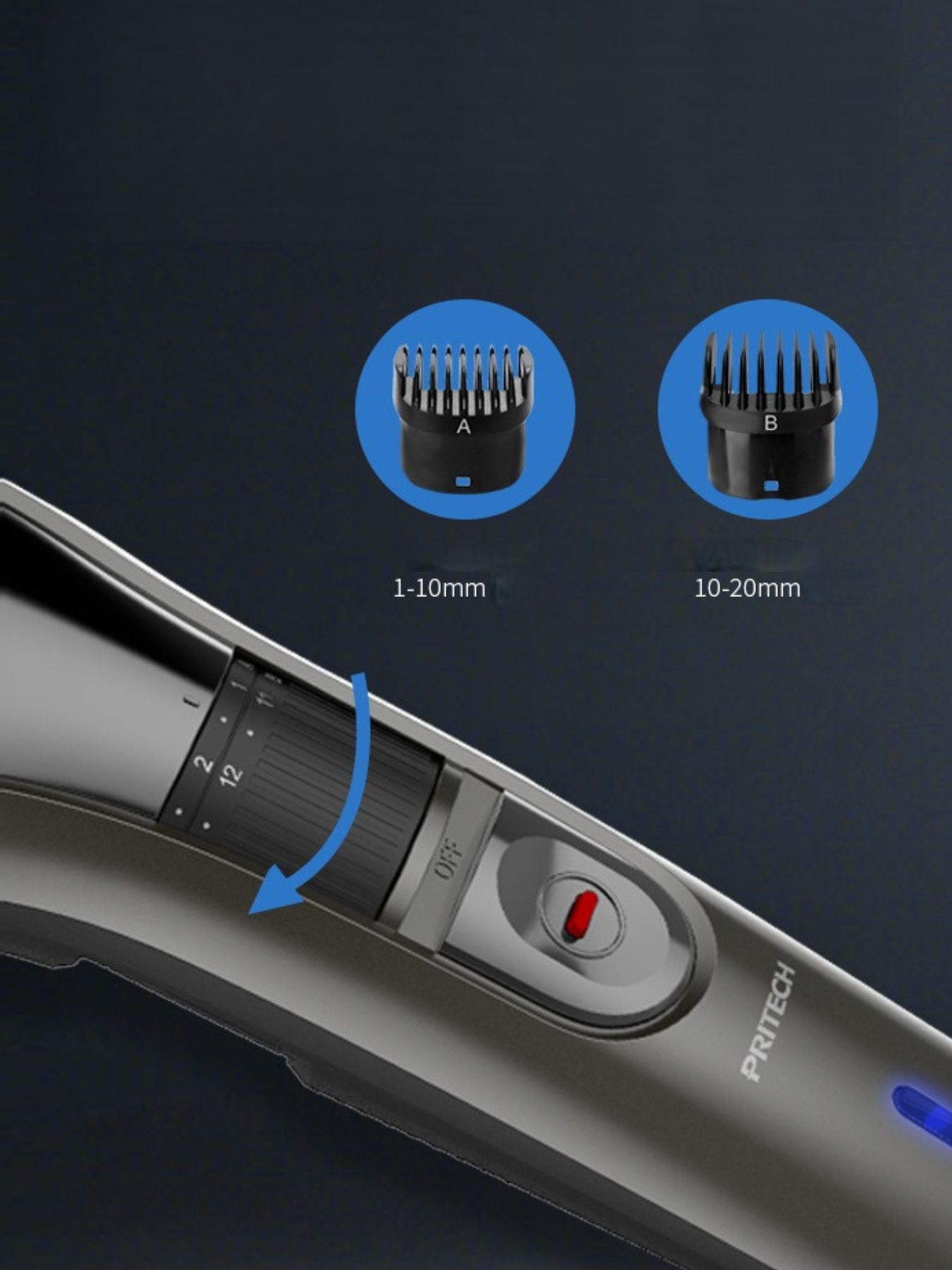 Black Trendsi cordless hair clipper with adjustable blades and ergonomic design for easy use.