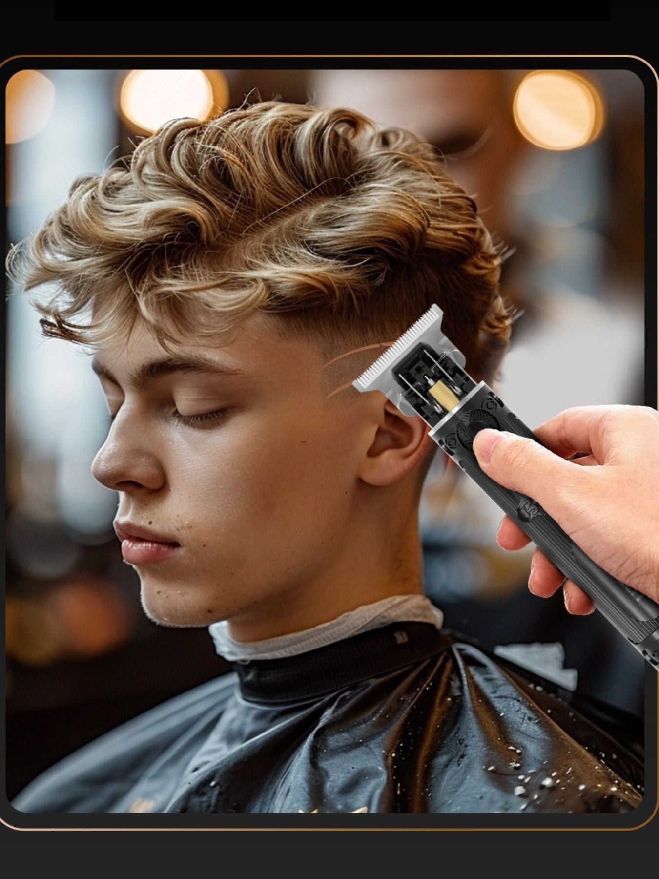 Black Trendsi cordless hair clipper with ergonomic design and adjustable blades for precise hair trimming.