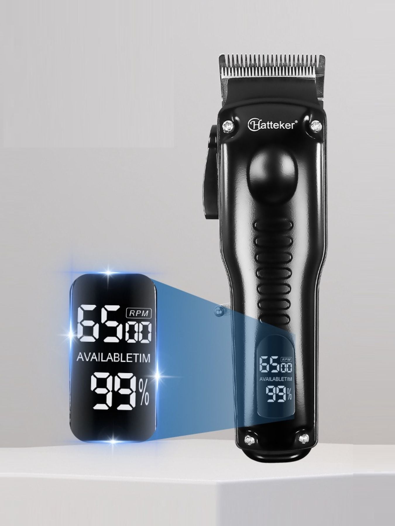 Black Trendsi cordless hair clipper with adjustable blades and ergonomic design for versatile hair cutting.