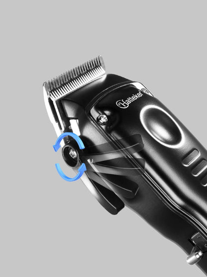 Black cordless hair clipper by Trendsi with ergonomic design, rechargeable battery, and adjustable blades for versatile haircuts.