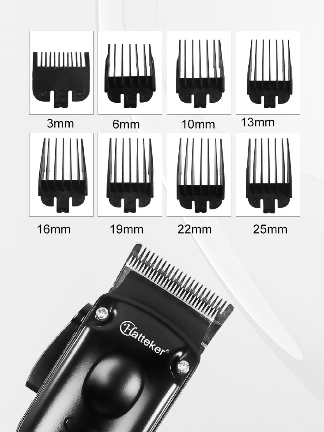 Black cordless hair clipper from Trendsi with a sleek design, suitable for professional and personal grooming.
