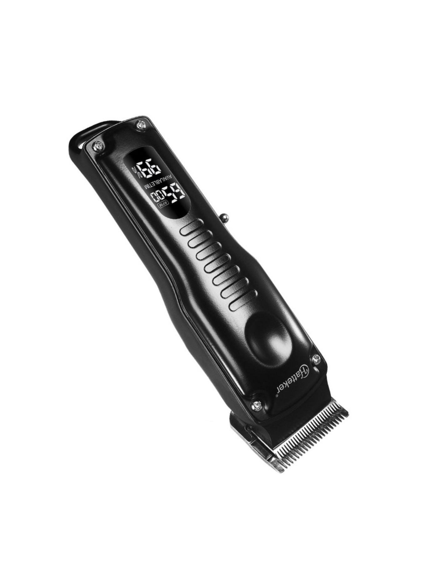 Black cordless hair clipper from Trendsi with ergonomic design and adjustable blades for precise haircutting.