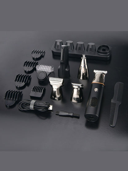 Black cordless hair clipper from Trendsi with ergonomic design and adjustable blades for easy grooming.