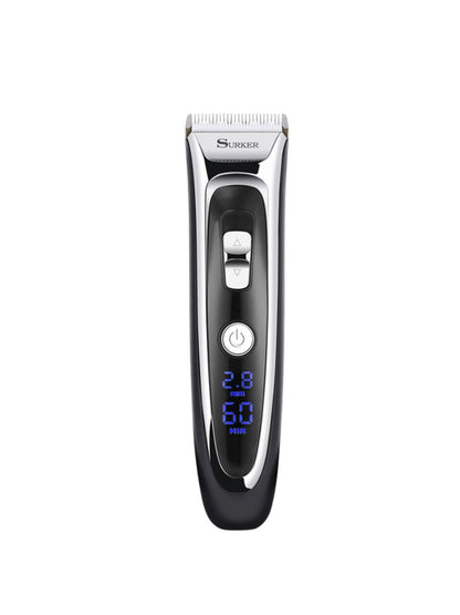 Black cordless hair clipper by Trendsi with a sleek design, suitable for easy, precise hair cutting at home or salon.