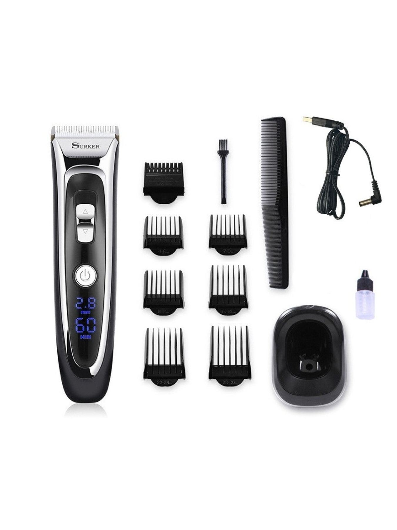 Trendsi black cordless hair clipper with ergonomic design and adjustable blades, suitable for professional or home grooming.
