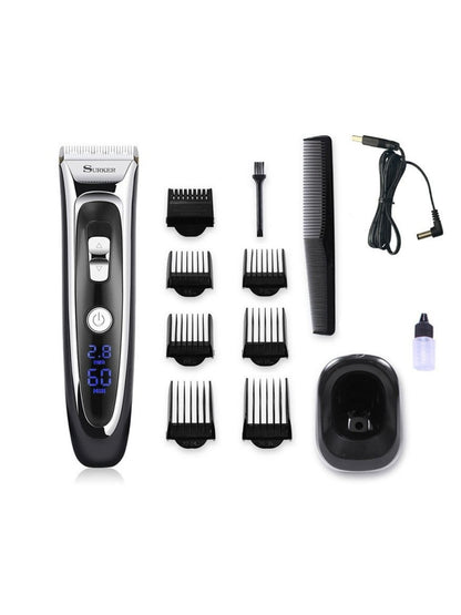 Trendsi black cordless hair clipper with ergonomic design and adjustable blades, suitable for professional or home grooming.