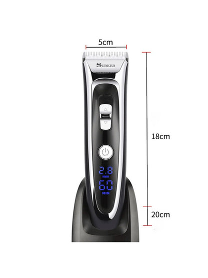 Black Trendsi cordless hair clipper with ergonomic design and adjustable blades, ideal for home grooming and professional use.