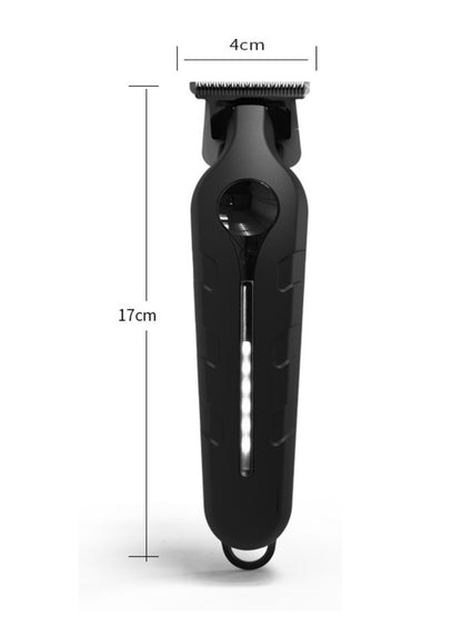 Black cordless LED hair clipper from Trendsi with ergonomic design and adjustable blades for precise grooming.