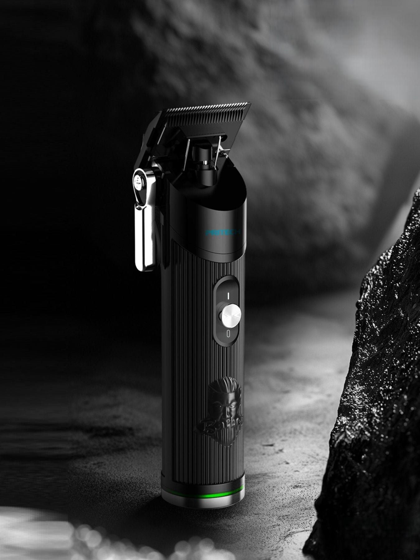Black cordless rechargeable hair clipper by Trendsi with ergonomic design and adjustable blades for versatile grooming.