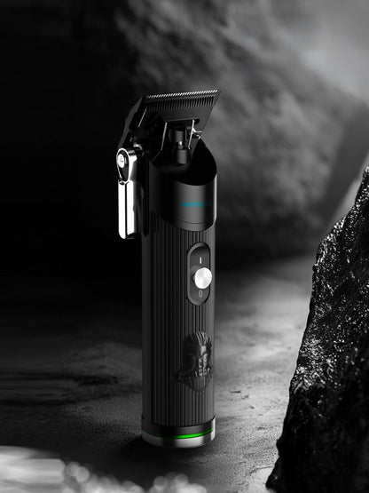 Black cordless rechargeable hair clipper by Trendsi with ergonomic design and adjustable blades for versatile grooming.