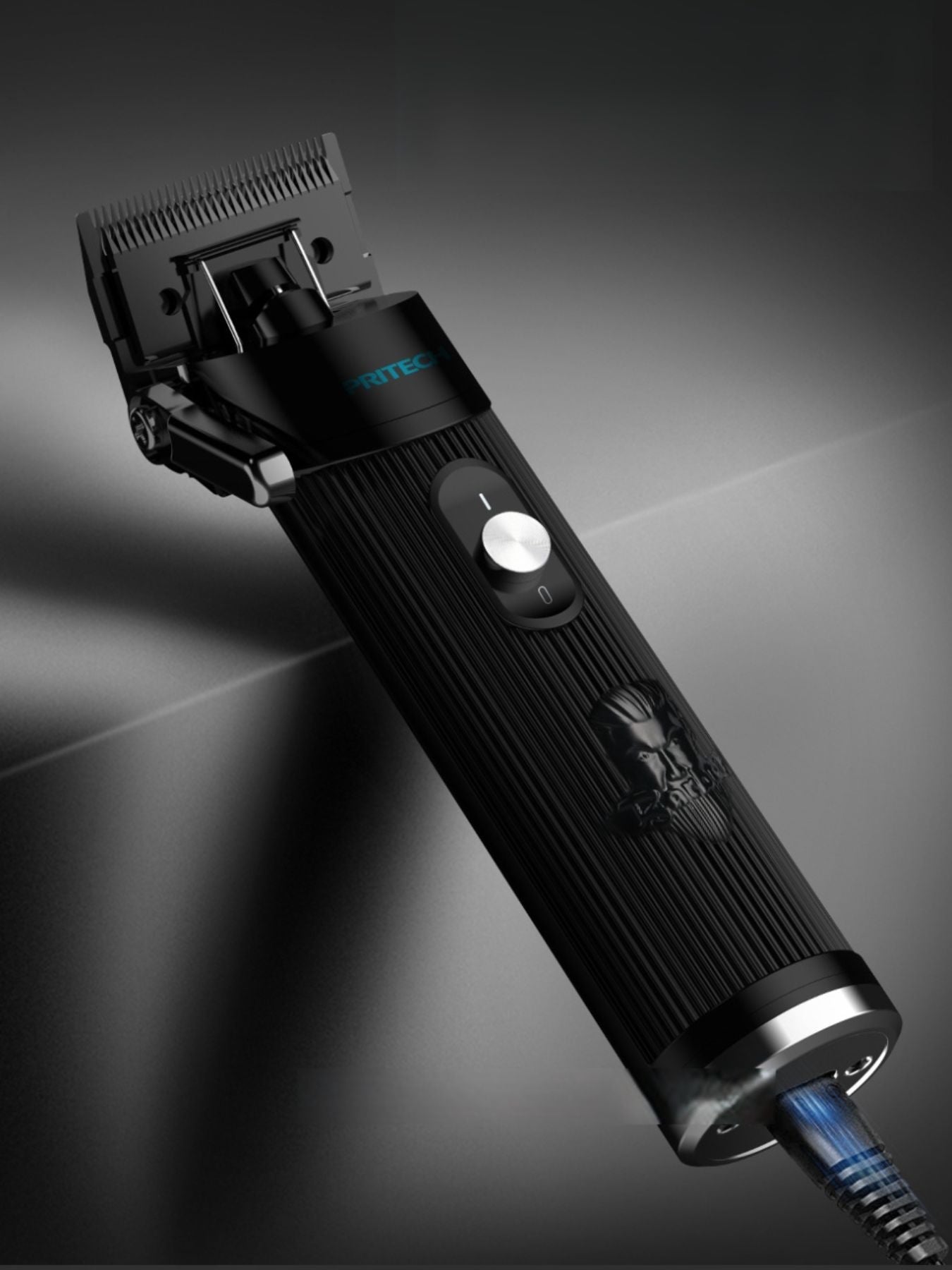 Black cordless rechargeable hair clipper from Trendsi with a sleek design, suitable for easy, versatile hair cutting.