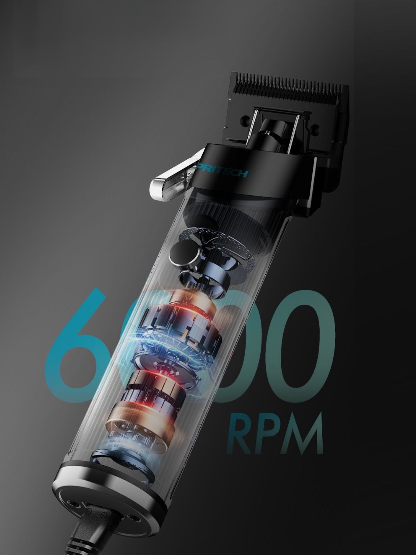 Black cordless rechargeable hair clipper by Trendsi with ergonomic design and adjustable blades for precise trimming.