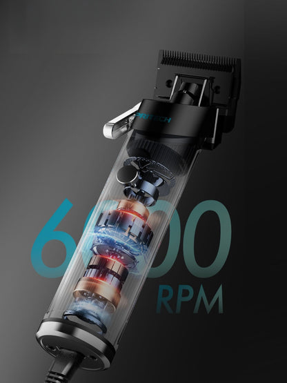 Black cordless rechargeable hair clipper by Trendsi with ergonomic design and adjustable blades for precise trimming.