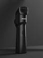 Black cordless rechargeable hair clipper by Trendsi, shown with adjustable blades and ergonomic design for easy use.