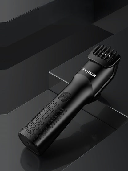 Black cordless rechargeable hair clipper from Trendsi with a sleek design, suitable for easy at-home or professional haircutting.