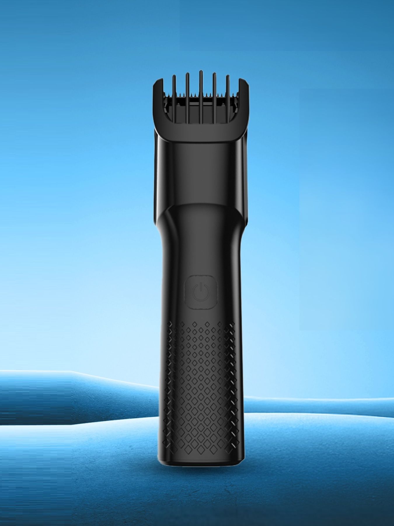 Black cordless rechargeable hair clipper from Trendsi with ergonomic design and adjustable blades for precise grooming.
