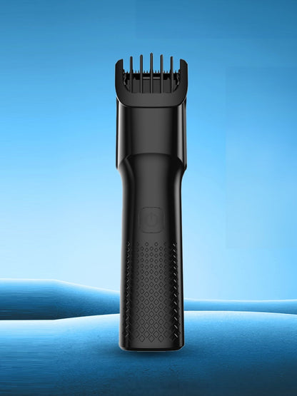 Black cordless rechargeable hair clipper from Trendsi with ergonomic design and adjustable blades for precise grooming.