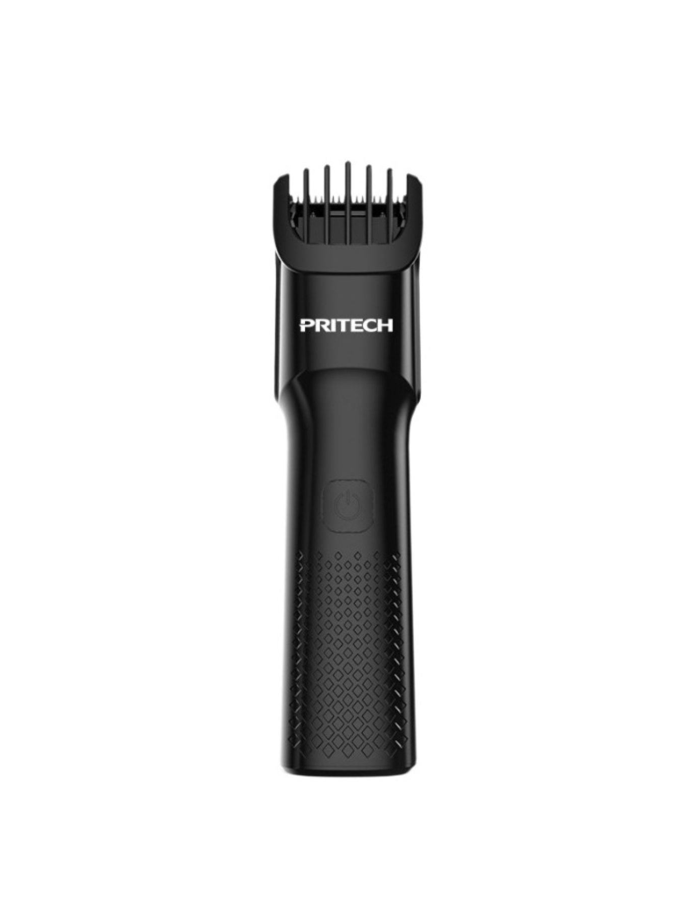 Black cordless rechargeable hair clipper by Trendsi, compact design with adjustable blades for easy hair trimming.