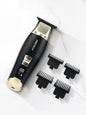 Black cordless rechargeable hair clipper from Trendsi with adjustable blades and ergonomic design for easy grooming.