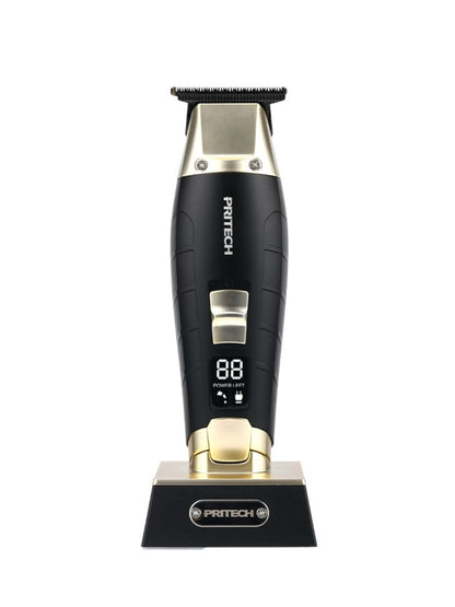 Black cordless rechargeable hair clipper by Trendsi, showing a sleek, compact design ideal for easy haircutting at home.