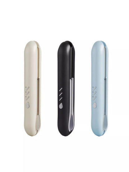 Black Trendsi cordless rechargeable hair straightener with ceramic plates for quick, sleek styling.