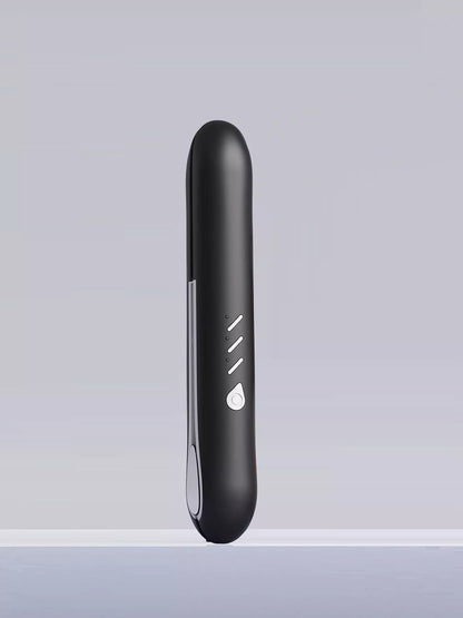 Black cordless rechargeable hair straightener by Trendsi with sleek design and compact, portable styling for easy use.