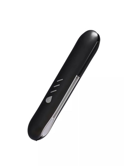 Black cordless rechargeable hair straightener from Trendsi, compact and sleek for easy styling on the go.