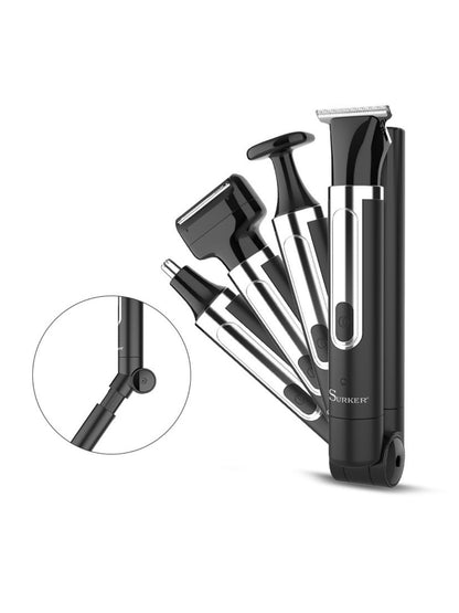 Black electric hair removal epilator by Trendsi with multiple attachments for painless, effective hair removal.