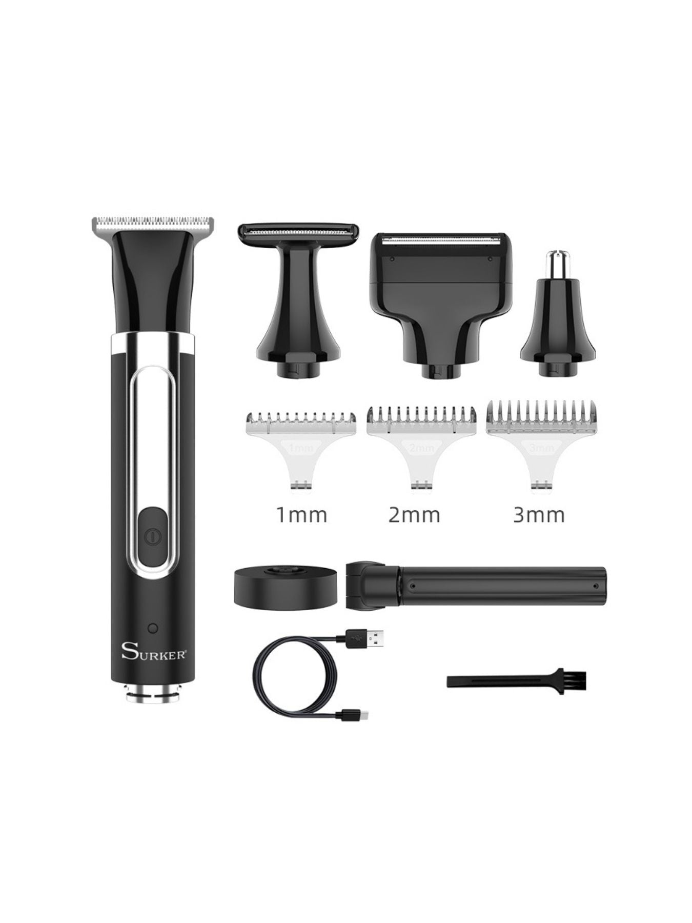 Black electric hair removal epilator by Trendsi, compact design, with multiple spinning tweezers for efficient hair removal.