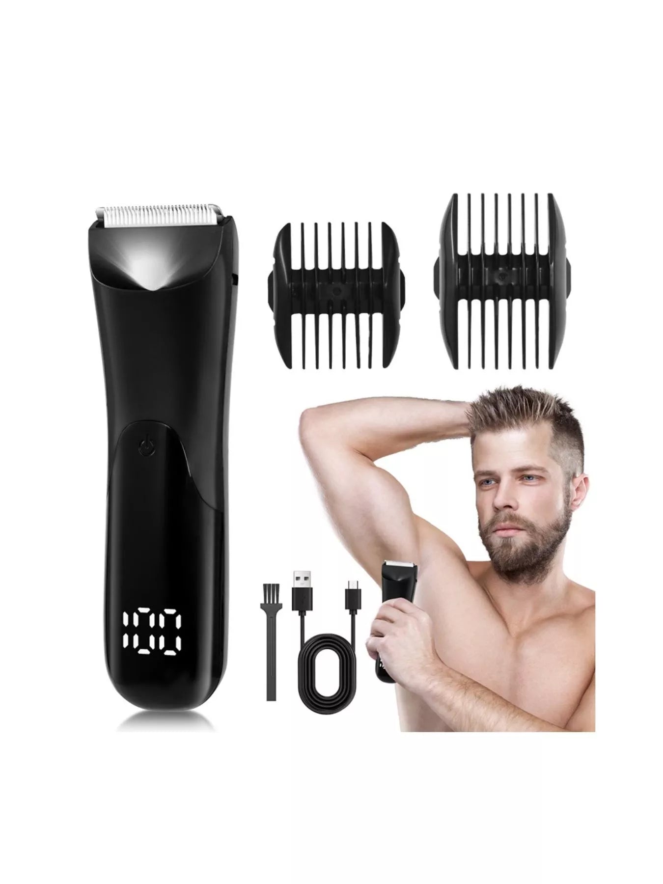 Black Trendsi electric hair removal epilator with a sleek handheld design for painless hair removal at home.