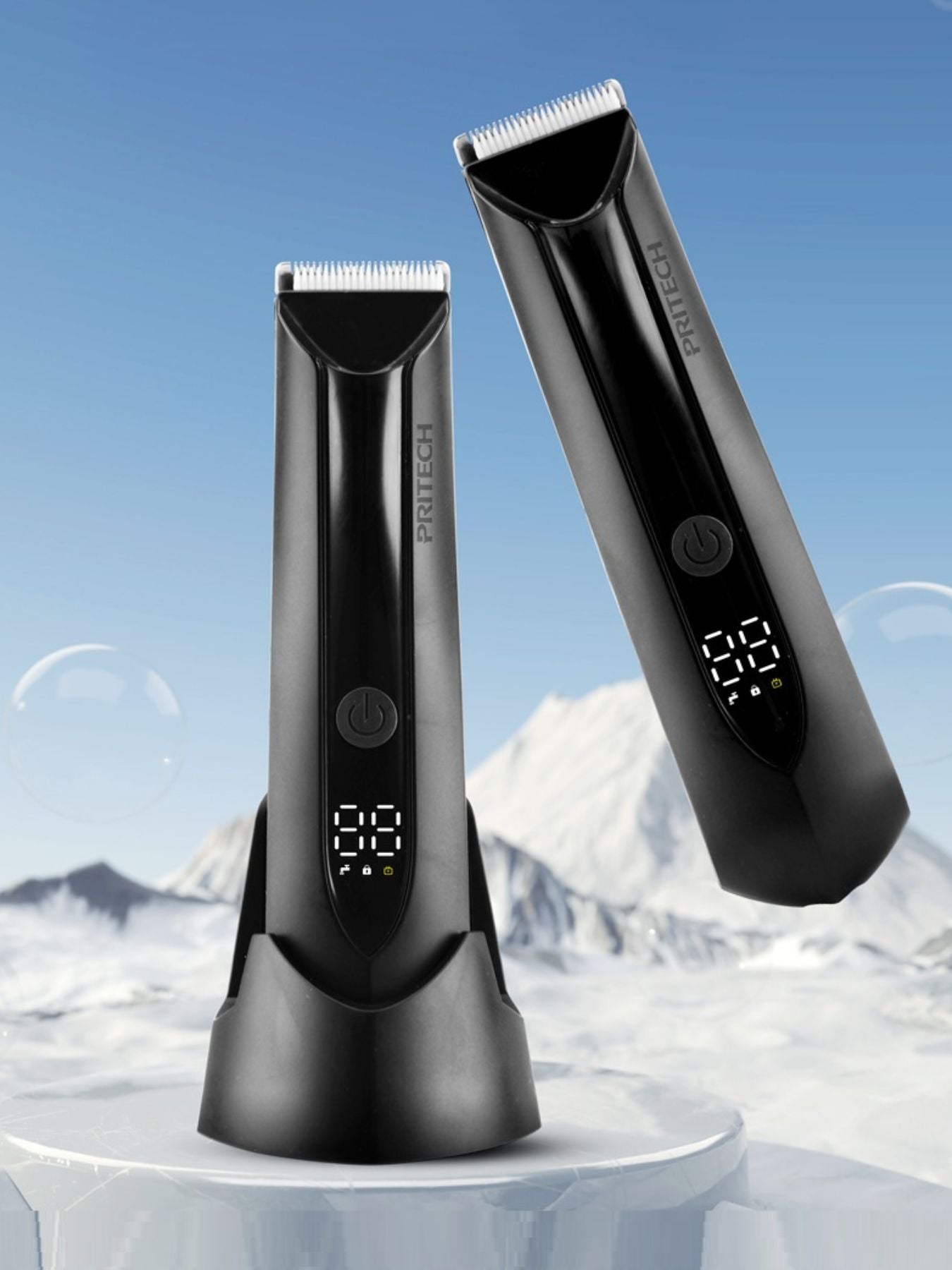 Black Trendsi electric hair removal epilator with LED display, compact design, and multiple attachments for smooth skin.