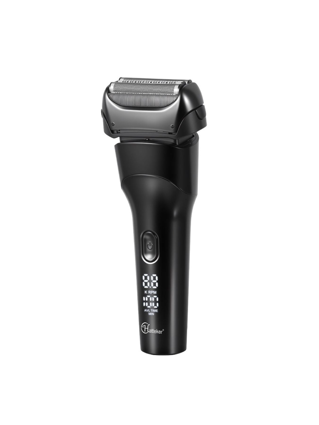 Black electric LED display shaver with one-size design from Trendsi, showcasing the sleek, modern grooming tool.
