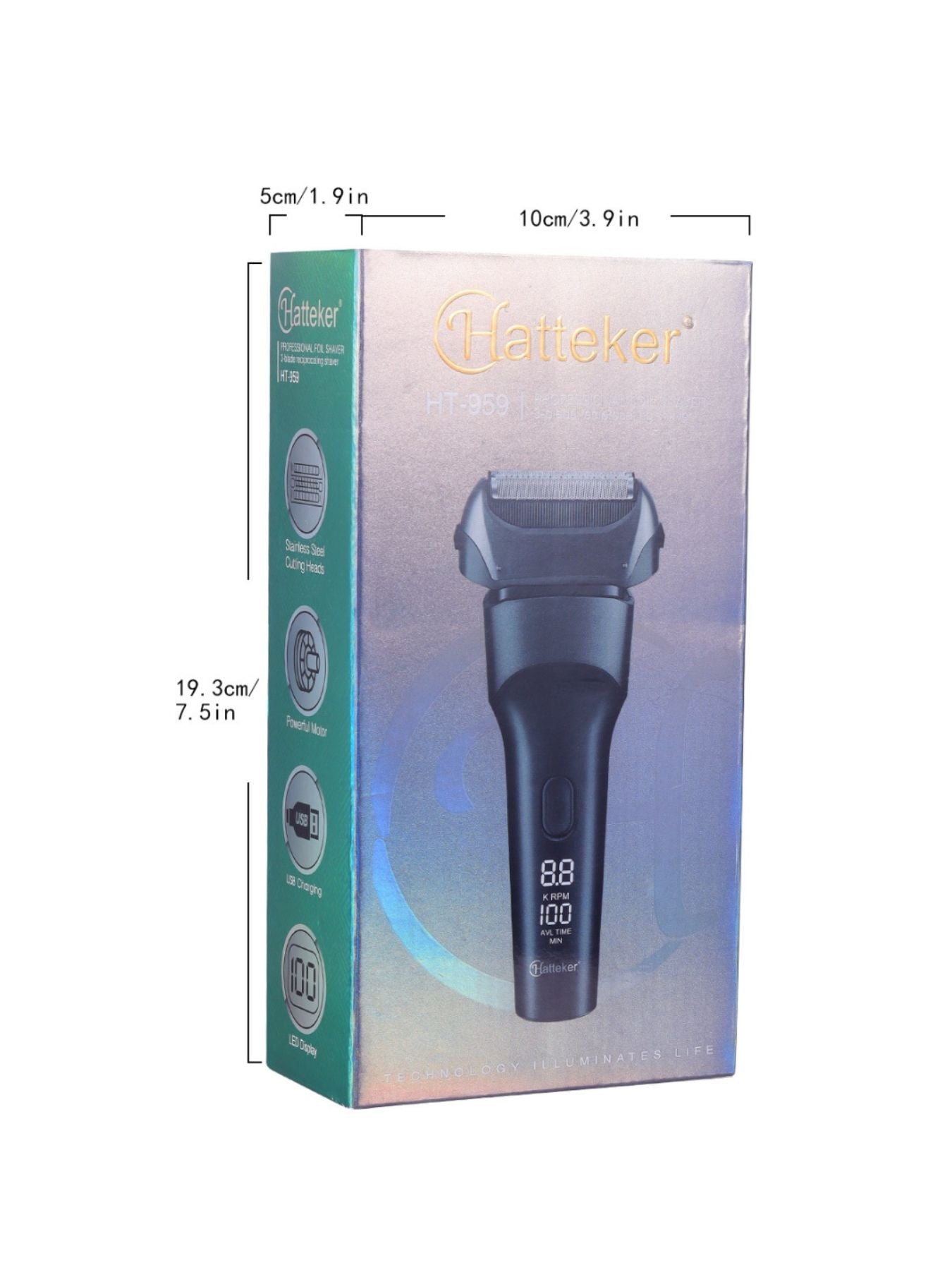Black electric LED display shaver by Trendsi, featuring a sleek design and one-size-fits-all ergonomic handle.