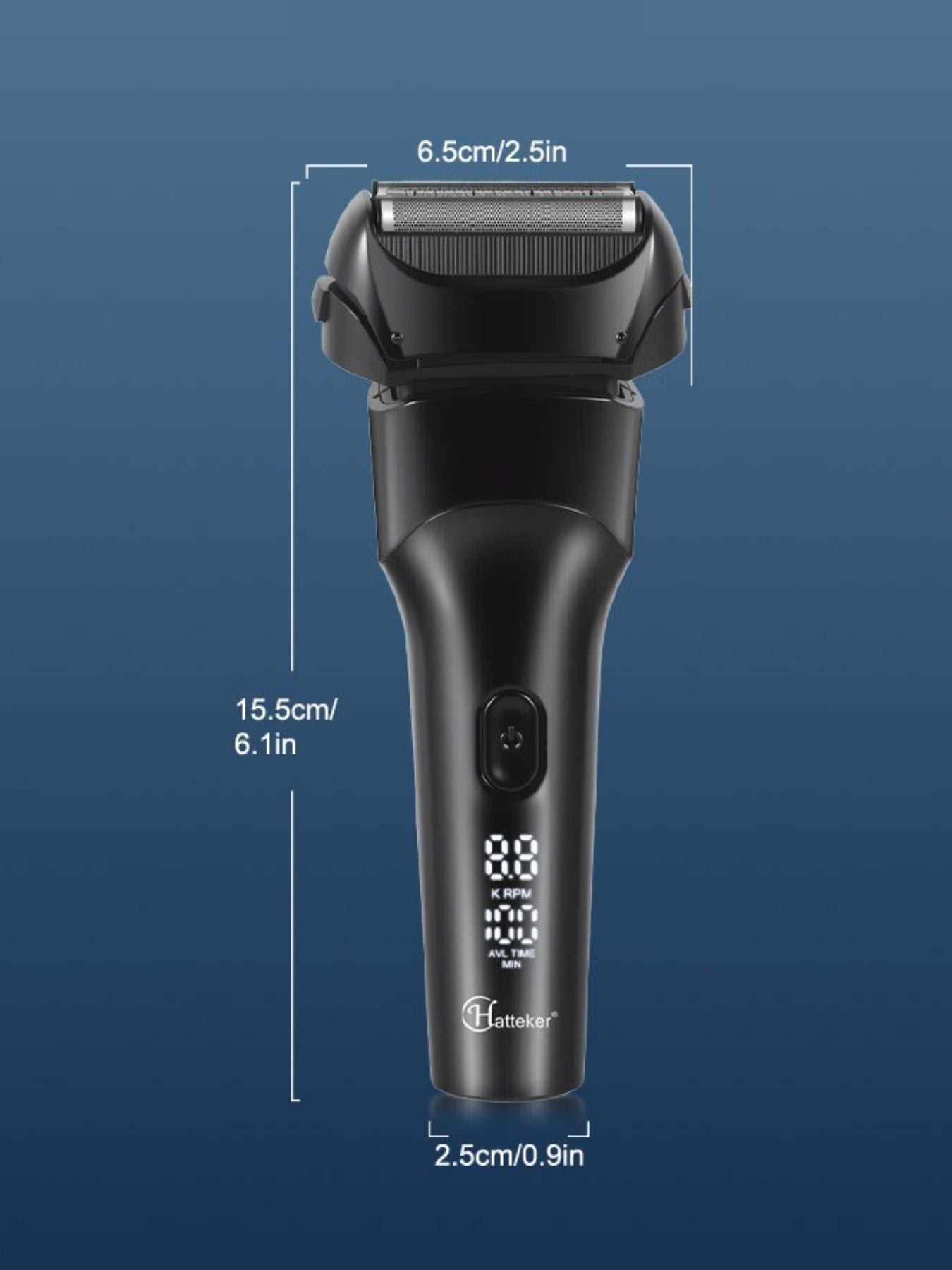 Black Trendsi Electric LED Display Shaver with sleek design and digital screen for precise grooming.