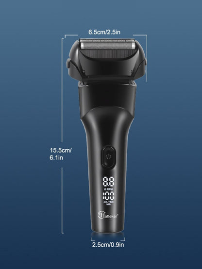Black Trendsi Electric LED Display Shaver with sleek design and digital screen for precise grooming.
