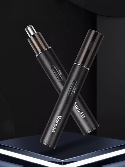Black Trendsi electric nose hair trimmer with compact design and precision blades for safe grooming.