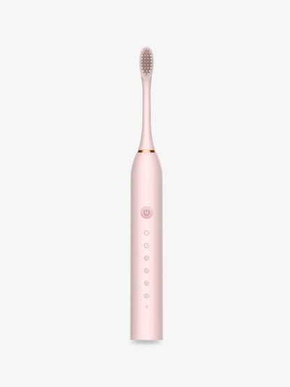 Black electric toothbrush with multiple cleaning modes by Trendsi, showcasing the sleek, compact design and brush head attachment.