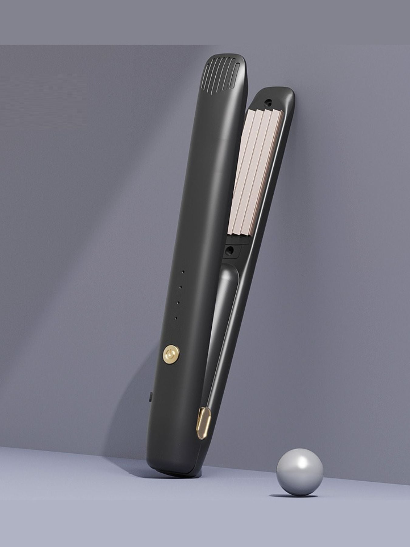 Black Trendsi fast heating hair straightener with ceramic plates for sleek, straight hair styling.