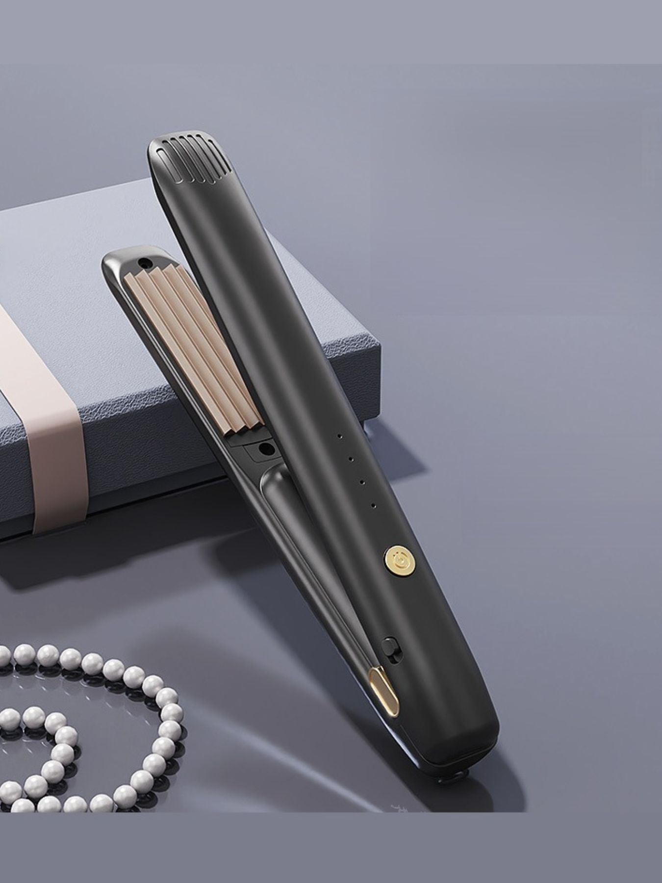 Black Trendsi fast heating hair straightener with sleek design and ceramic plates for smooth, shiny hair.