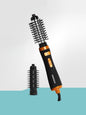 Black Trendsi hot air brush with fast heating feature, designed for quick styling and smooth, shiny hair.