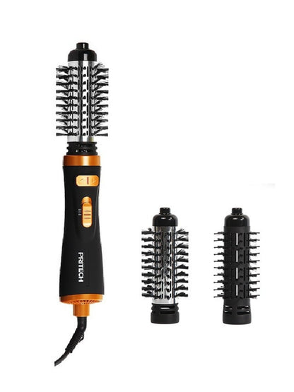 Trendsi black fast heating hot air brush for styling and drying hair, shown with a sleek ergonomic design.