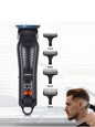 Black cordless hair clipper with LED display from Trendsi, showing adjustable blades and ergonomic design.