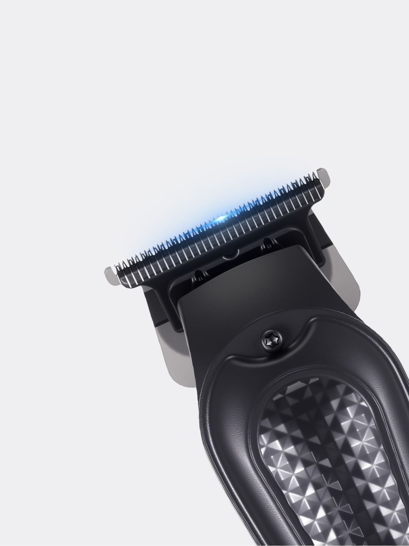 Black cordless hair clipper with LED display from Trendsi, featuring a sleek design and adjustable blades for precise trimming.