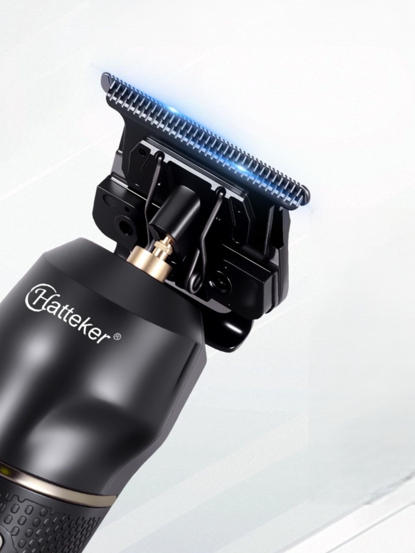 Black cordless hair clipper with LED display from Trendsi, showing adjustable blades and ergonomic design for easy grooming.