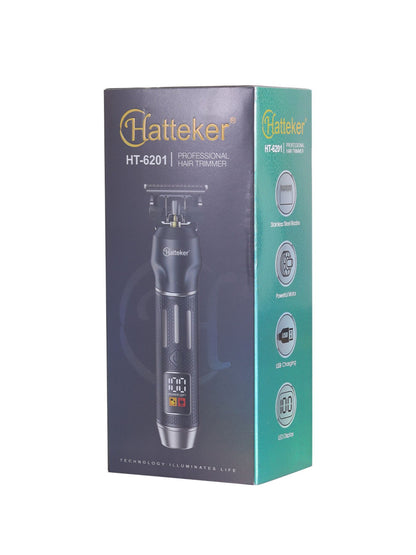 Black cordless hair clipper with LED display from Trendsi, showing adjustable blades and ergonomic design.